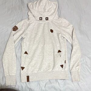 Naketano Cream Sweatshirt with Brown Patch